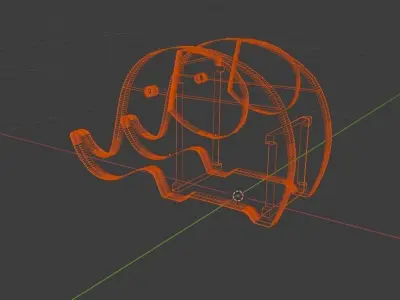 Cardboard Elephant Free low-poly 3D model