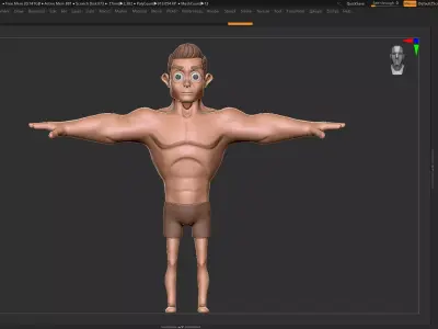 Character Basemesh in ZBrush and Blender - Gymer - Man 3D model