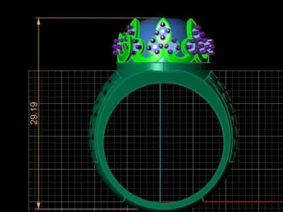 BLUE TOPAZ MEN RING 3D PRINTABLE MODEL 3D print model