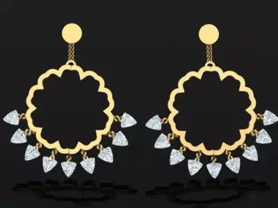 Classic earrings E02 3D model
