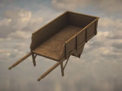 Western Wagon Low-poly 3D model