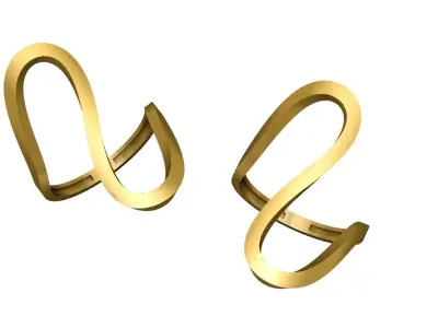 Lightweight Wide Gold Ring  Modern Flow Statement Jewelry  3D print model