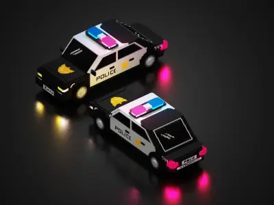 Voxel 3D police car model  3D model