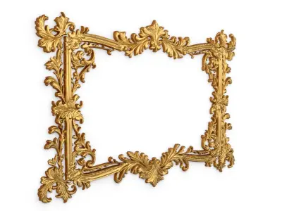 Plaster decorative frame ornament 06 3D model