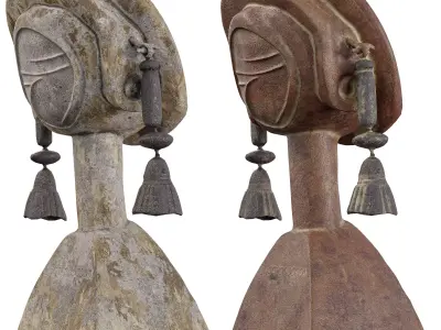 Tribal Ancestor Mask Abstract Cultural Low-poly 3D model