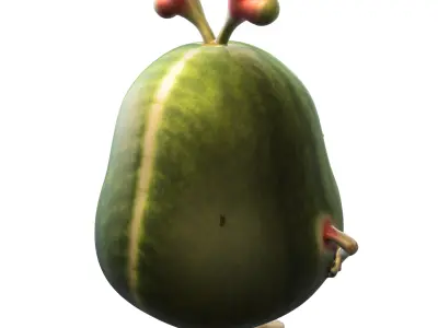 Watermelon Monster Character Low-poly 3D model