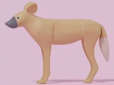 Cartoon African Wild Dog 3D model