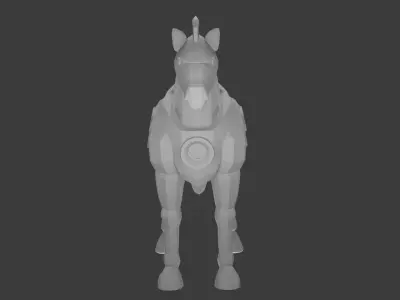 Mechanical horse Low Poly Low-poly 3D model