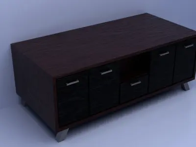 Brown Black Silver Luxury Office Furniture Set Low-poly 3D model
