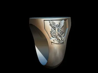 Angelic pentagram ring 3D print model