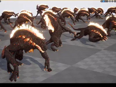 Hell Hound Low-poly game engine ready 3D model Low-poly 3D model