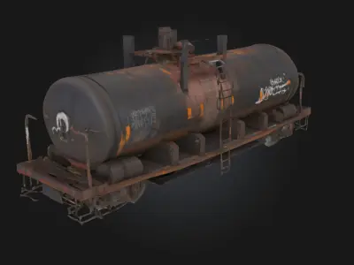 Rusty Tanker Car  Weathered Freight from an Industrial Past 3D model