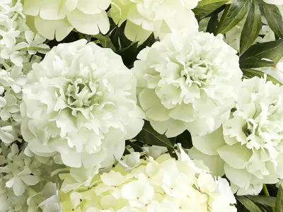 Festive bouquet of white flowers vase lilac hydrangea 336 3D model