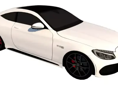 MERCEDES BENZ C CLASS  AMG 63 COUPE 2021 Low-poly 3D model