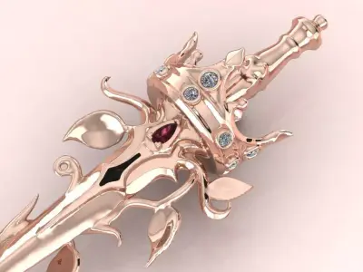 Blade of Sovereignty Pendant jewelry  - for Her Valentine 3D print model