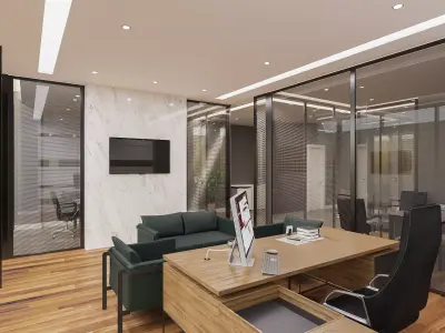 Office Scene 01 3D Model 3D model