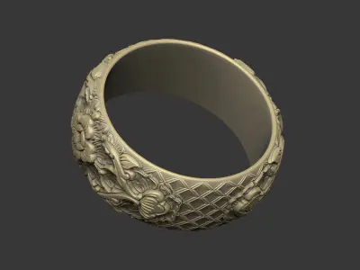 Royal pattern ring design vintage medieval  3D print model
