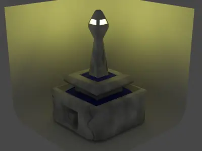 Cracked fountain  Free low-poly 3D model