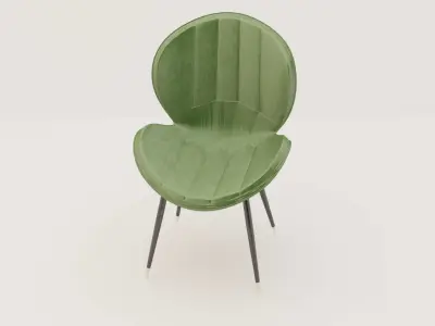Luxury velvet dining chair Free 3D model