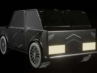 black 007 car 3D model