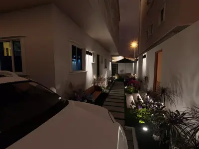 Exterior Garden - Swimming Pool 3D Model - Free - Revit - FBX Free 3D model
