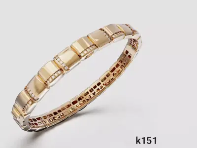 Modular  Gold Bracelet 3D print model