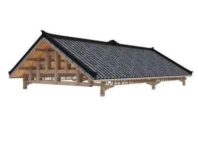 Chinese eaves Low-poly 3D model