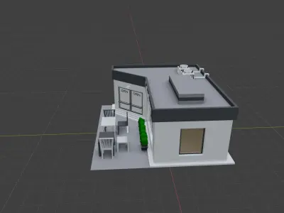 Coffee Store Free low-poly 3D model