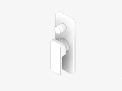 Wall Mixer Tap - Luxury - Bold - Diverter Low-poly 3D model