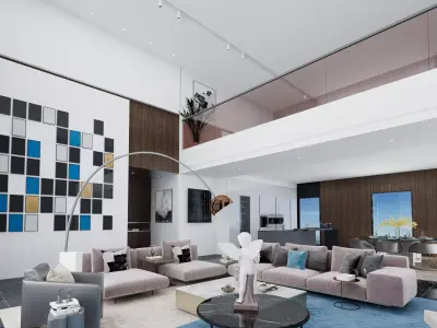 Modern minimalist villa 3D model purchase