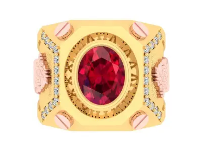 Dragon Ring - Mens Ring - N2373  3D print model