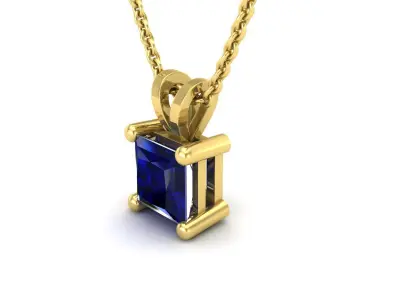 AV 504 Diamond Solitaire Pendants Princess 3D print model