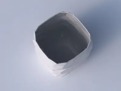 Vase quadratic stumpy with low-polygon 3D print model