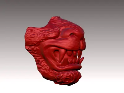 lion mas half face fantasy mask 3D print model