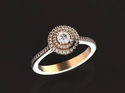  engagement ring tiffany halo 464 3D print model