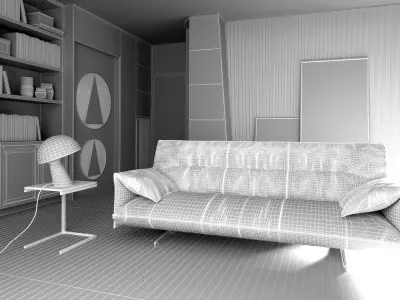 Interior scene catalog sofa 3D model