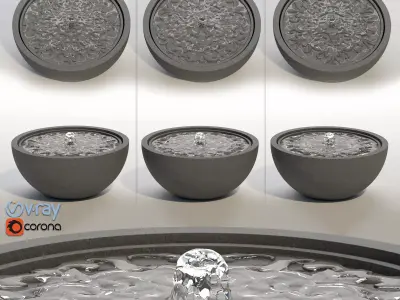 Classic Fountain Set 3D model