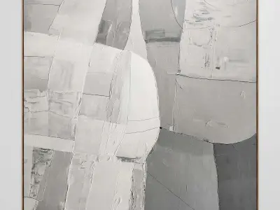 Plaster two square photo frames 08 Low-poly 3D model