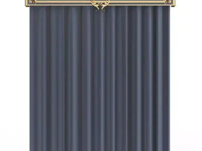 Cornice Classic Curtain 08 Low-poly 3D model