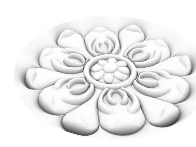 flower engraved 3D model