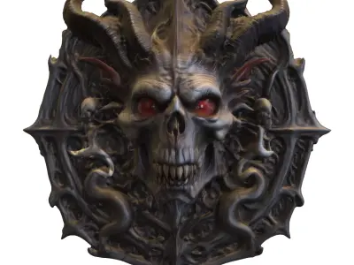 Demon Skulls Collection  Gothic Horror Low-poly 3D model