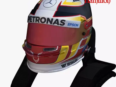Hamilton helmet 2017 Low-poly 3D model