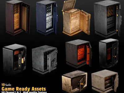 10 Safe Game Asset Low-poly 3D model