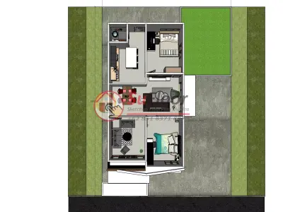 House 11x16m code 607 - Sketchup 3D model 3D model 3D model