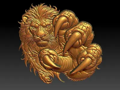 1 Lion CNC Relief Model 3D print model