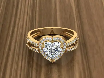 Diamond Jewelry Ring 3D print model 9