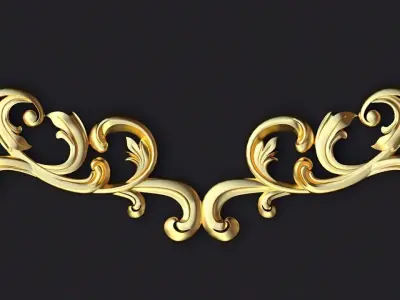 Central decor ornament for furniture 3D model 27