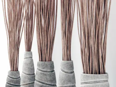 Vase concrete branch decor n7 3D model