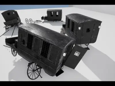 The Carriage 03 Low-poly 3D model