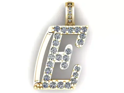 LUXURY ALPHABET E PENDANT 3D PRINTABLE MODEL 3D print model